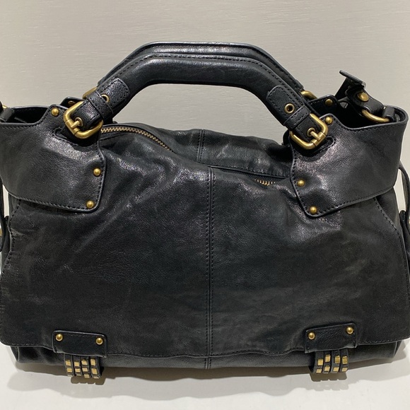 KOOBA “Hailey” Black Leather Satchel/ Shoulder Bag - Picture 2 of 14
